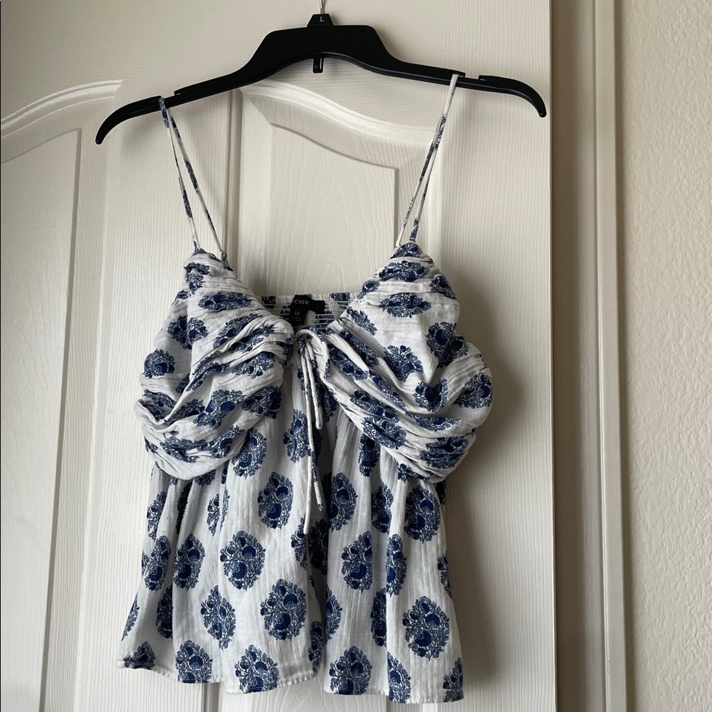 J.Crew Blue and White Tank Top